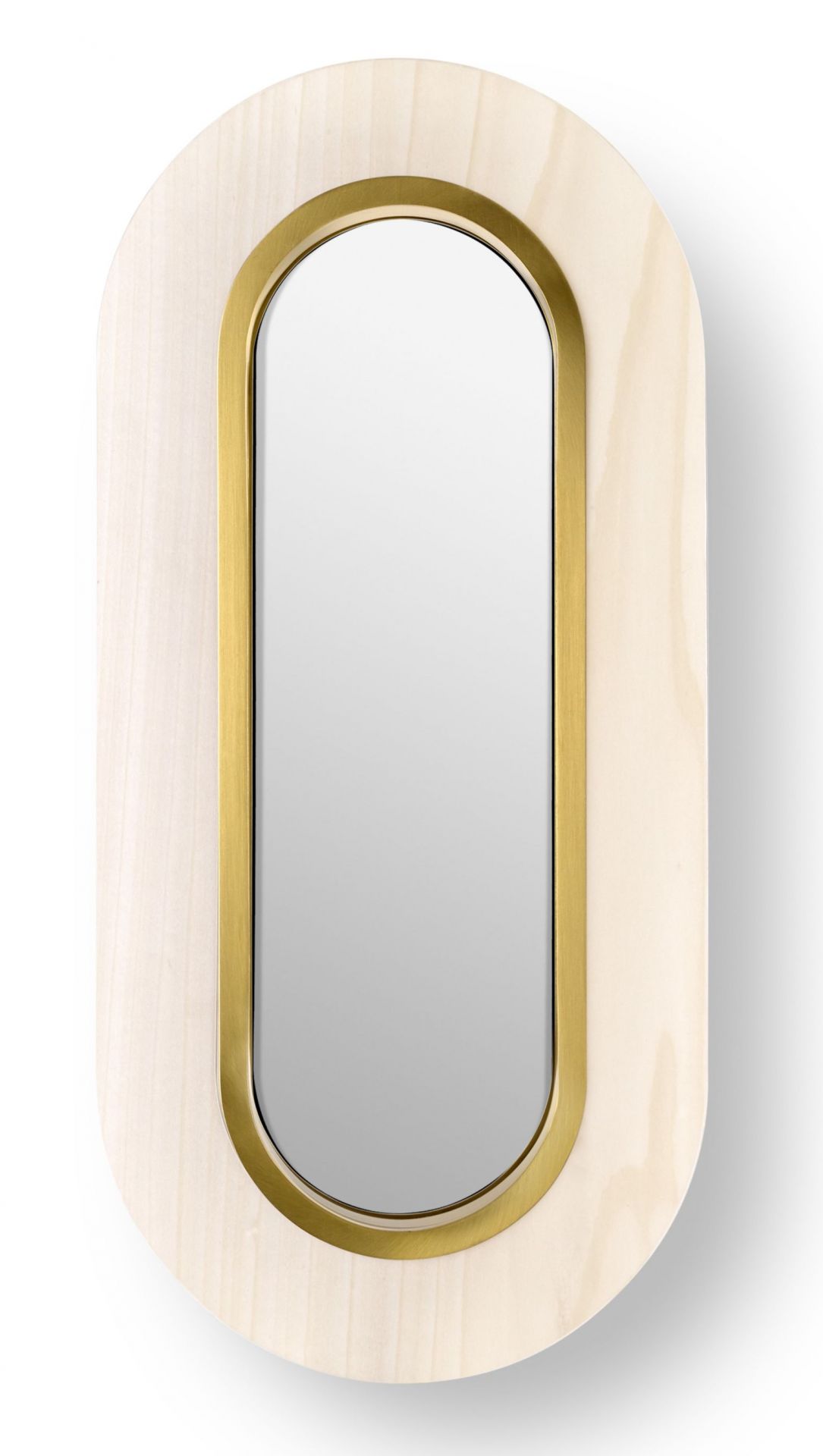 Lens LED Wandleuchte oval Metallring in Gold LZF Lamps